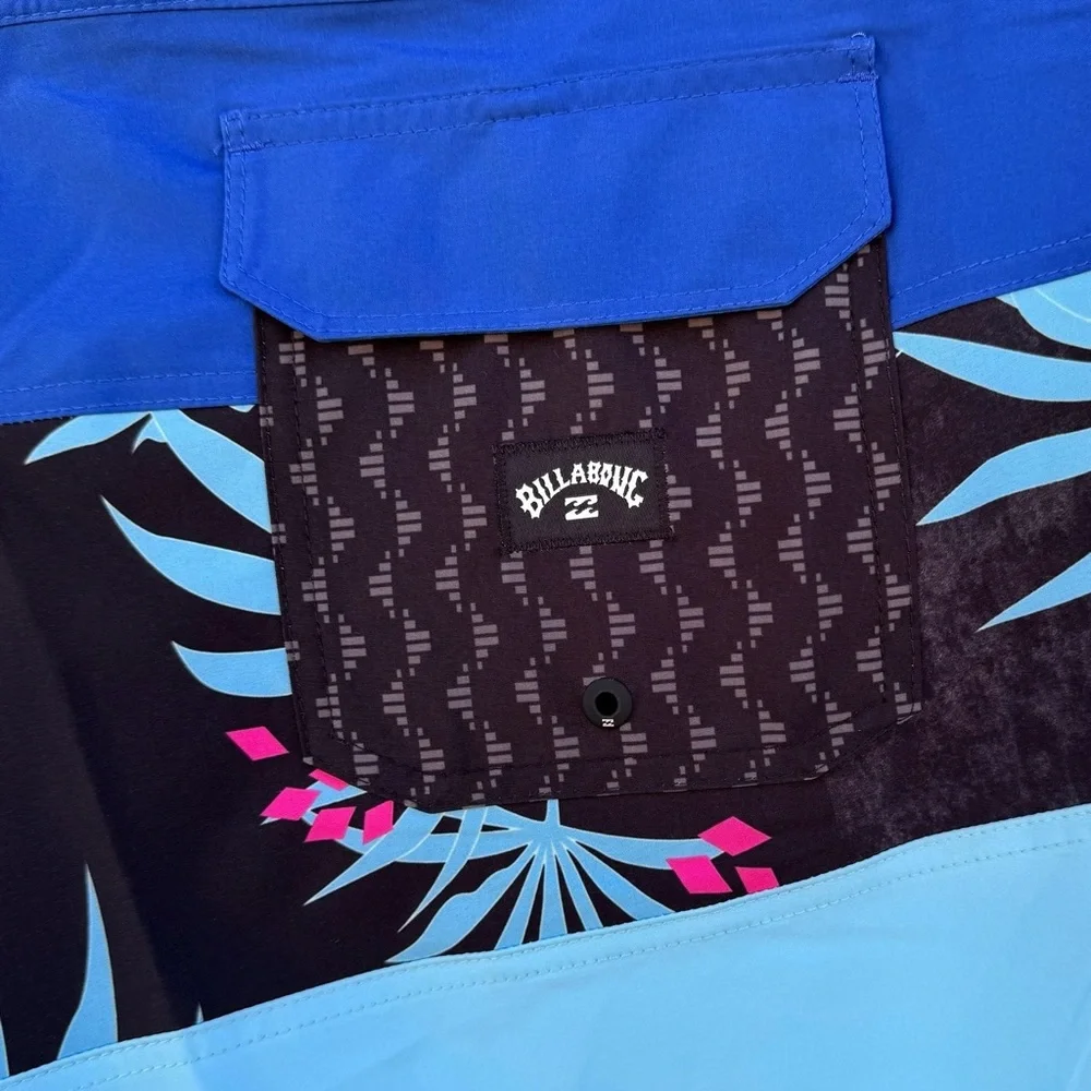 NWT Billabong Tribong Pro Recycler Boardshorts Blue Tropical Size 40 - Picture 3 of 7